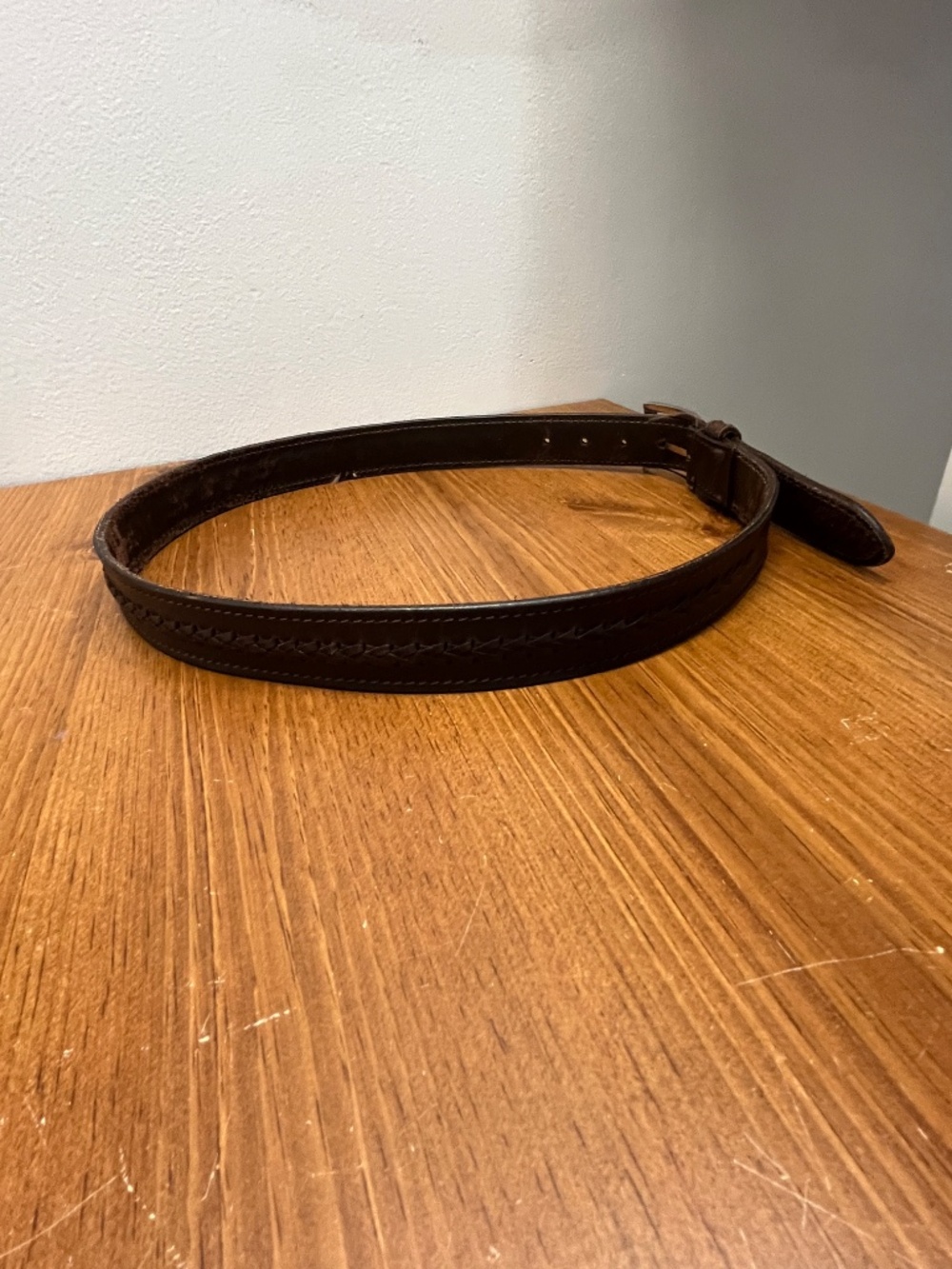 Men's Preowned Brown Leather Belt 34W x 43" Long - Picture 14 of 15